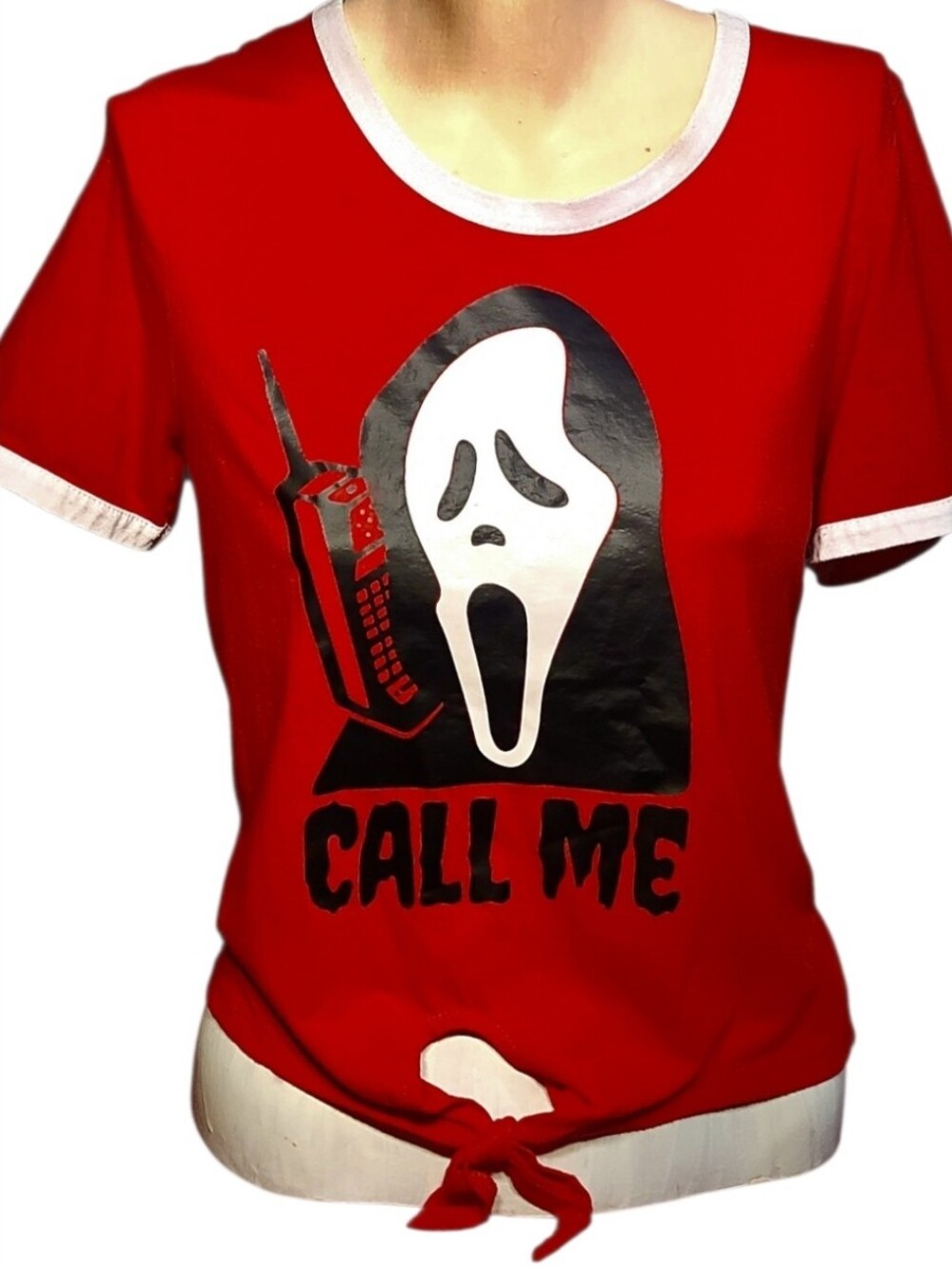 💥Ghostface Scream Crop Style Ringer M